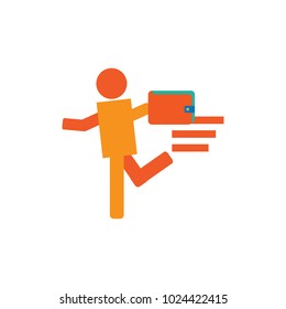 Wallet Run Logo Icon Design
