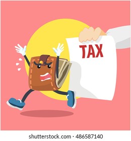 wallet run from taxes hand