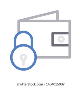wallet safety colour line vector icon