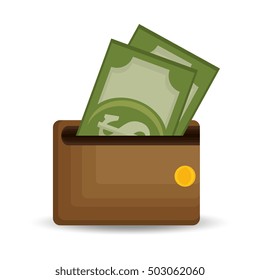 wallet save money dollar bills icon