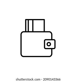 Wallet, Saving, Money Line Icon, Vector, Illustration, Logo Template. Suitable For Many Purposes.