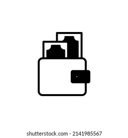 Wallet, Saving, Money Solid Line Icon Vector Illustration Logo Template. Suitable For Many Purposes.
