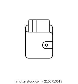 Brieftasche, Speichern, Geld-Thin-Line-Symbol Vektorgrafik Logo Vorlage. Geeignet für viele Zwecke.