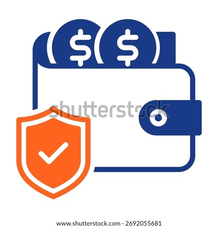 Wallet Security Icon Mixed Color Vector Illustration