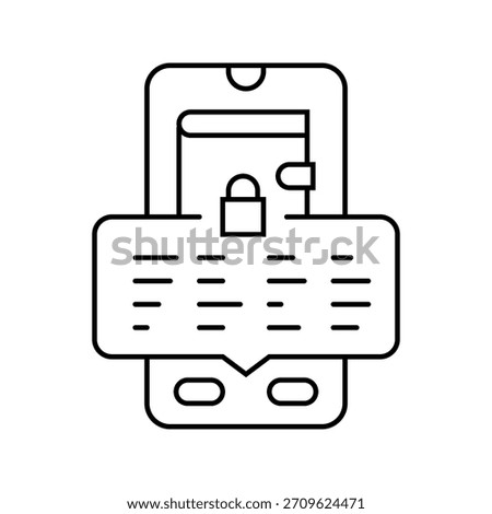 wallet seed phrase decentralized application line icon vector. wallet seed phrase decentralized application sign. isolated contour symbol black illustration