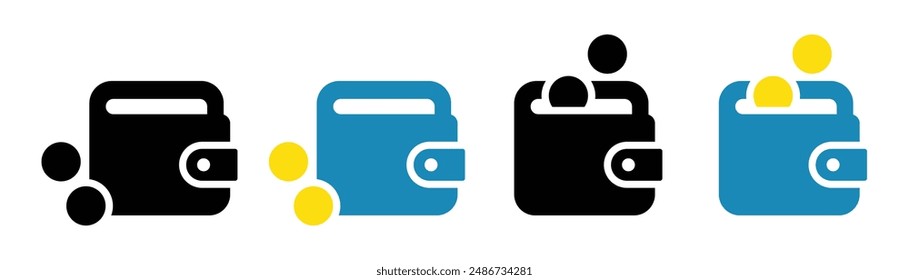 Wallet set icon, vector illustration