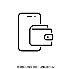 Wallet Set of Icons, Vector Icons such as Business wallet, make a payment, block an account, online payment. Editable stroke, perfect icons
