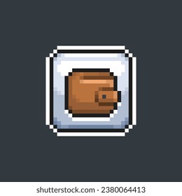 wallet sign button in pixel art style