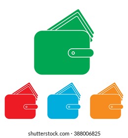 Wallet sign. Colorfull set
