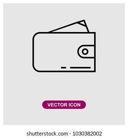 Wallet sign icon in trendy flat style isolated on grey background, modern symbol vector illustration for web