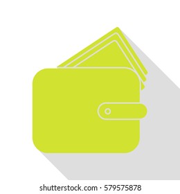 Wallet sign illustration. Pear icon with flat style shadow path.