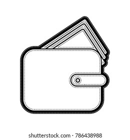 Wallet sign illustration. Vector. Flat style black icon on white.