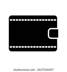 Wallet silhouette icon design, wallet clip art, clip art wallet, black slim wallet vector illustration