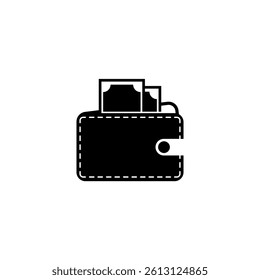 Wallet silhouette illustration, finance icon.