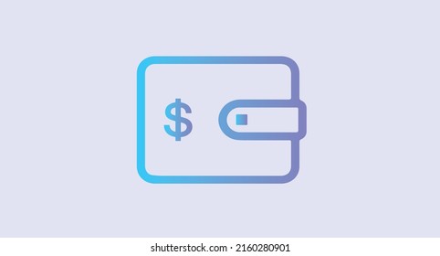 wallet simple flat thin line vector icon isolated on white background. vector wallet icon.