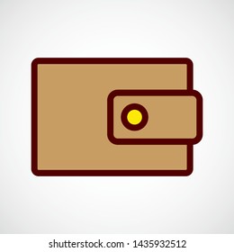 Wallet. Simple Vector Color Icon 