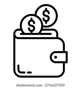 Wallet Simple Vector Icon Collection