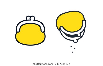 Wallet simple vector icon illustration set material