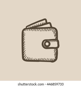 Wallet sketch icon for web, mobile and infographics. Hand drawn Wallet icon. Wallet vector icon. Wallet icon isolated on white background.