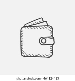 Wallet sketch icon for web, mobile and infographics. Hand drawn vector isolated icon.