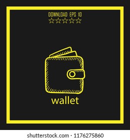 wallet sketch vector icon