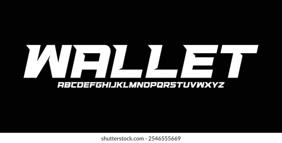 Wallet, Sport Modern Future bold Alphabet Font Logo. Typography urban italic style fonts technology, sport, movie brand and logos. vector illustration
