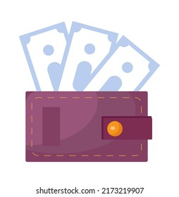 Wallet and stack of coins vector. Online payment illustration can be used for, landing page, template, ui, web. Digital wallet electronic transfer e-wallet, debt, credit online.