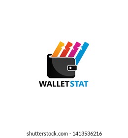 Wallet Statistic Logo Template Design Vector, Emblem, Design Concept, Creative Symbol, Icon