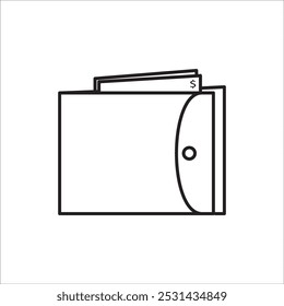 Konturvektor für das Symbol des Portemonnaie
