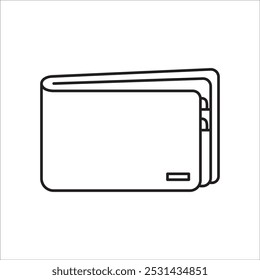 Vector de contorno de icono de stock de cartera