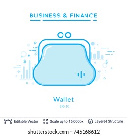 Wallet symbol on white. Simple design for business financial topic. Vector template easy to edit.