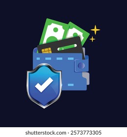 Wallet system security icon illustration graphic