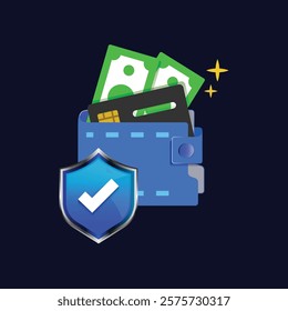Wallet system security icon illustration design