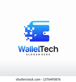 Wallet Tech logo designs concept vector, Digital Wallet logo template symbol