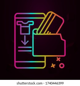 Wallet telephone card online shopping nolan icon Simple thin line, outline vector of Online shopping icons for ui and ux, website or mobile application