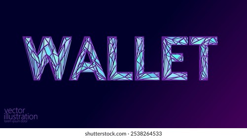 Letras de texto de la CARTERA bajo diseño de poliéster. Concepto de economía financiera en línea. Tecnología de sistema de banco poligonal Ilustración vectorial de Plantilla de Anuncio moderna