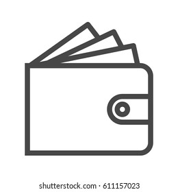 Wallet Thin Line Vector Icon. Flat icon isolated on the white background. Editable EPS file. Vector illustration.