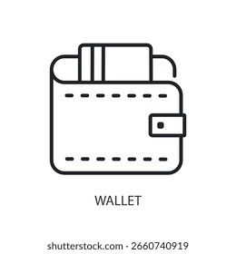 Wallet thin line vector icons.