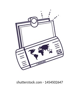 wallet with ticket flight document