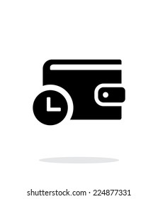 Wallet with timer simple icon on white background. Vector illustration.