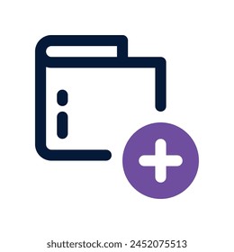 wallet top up icon. vector dual tone icon for your website, mobile, presentation, and logo design.
