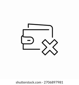 Vector de signo de icono de transacción de cartera con error