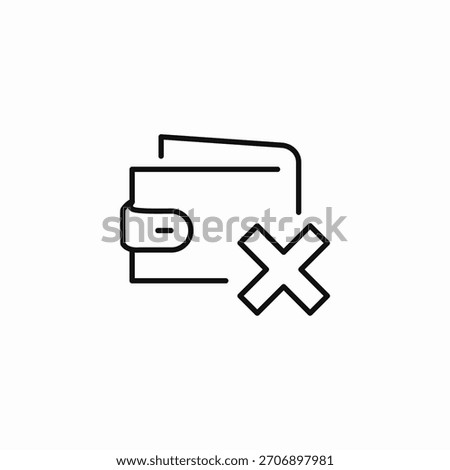 wallet transaction failed icon sign vector