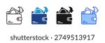 Wallet Transfer icon set multiple style collection