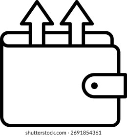 Wallet transfers vector design, mobile finance and peer-to-peer transaction concept, digital payment illustration. Line Icon