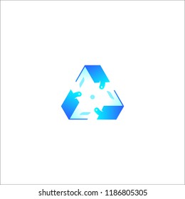 Wallet triangle vector logo.