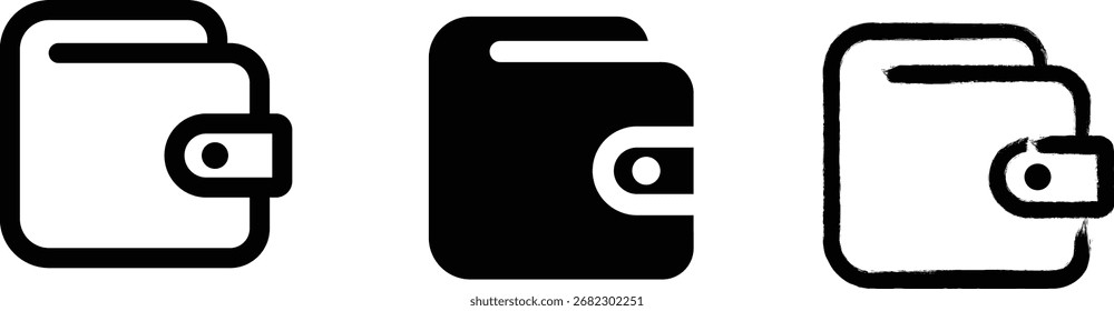 Wallet UI Icon Minimalist Simple wallet icon symbolizing money and payments. Perfect for finance apps and e-commerce project
