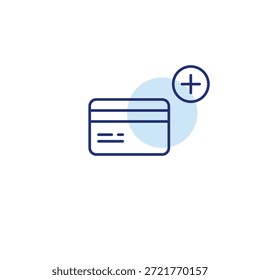 Atualização de carteira, adição de cartão, impulso de pagamento, melhoria financeira, aumento dos limites de gastos. Cartão de crédito e mais. Pixel perfeito, ícone de vetor de traçado editável