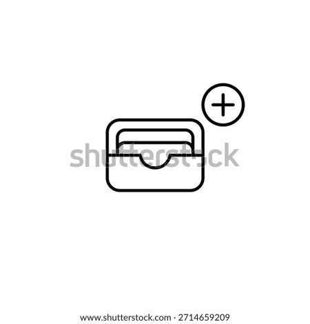 Wallet upgrade, card addition, payment boost, finance enhancement, money increase. Pixel perfect, editable stroke vector icon