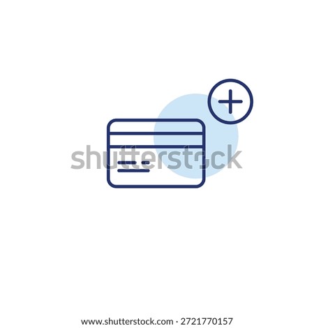 Wallet upgrade, card addition, payment boost, finance enhancement, spending limits increase. Credit card and plus. Pixel perfect, editable stroke vector icon